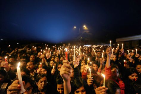 Activists and caring Inkian citizen protest the rape and death of "India's Daughter"