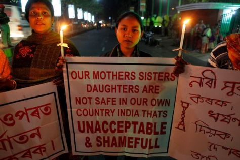 Women speak out against the rape of Ms. Singh