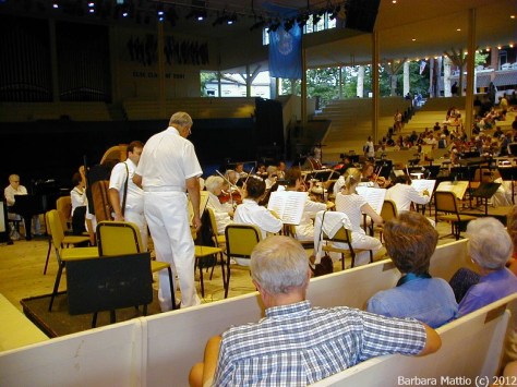 Open air amplitheatre at Chautuaqua Institute, NY. Photo copyrighted in 2001 by Barbara Mattio