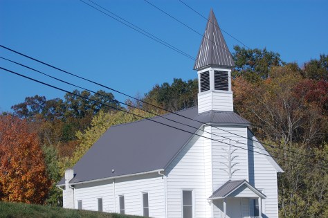 Tucked in a knoll in the Blue Ridge Mountains.