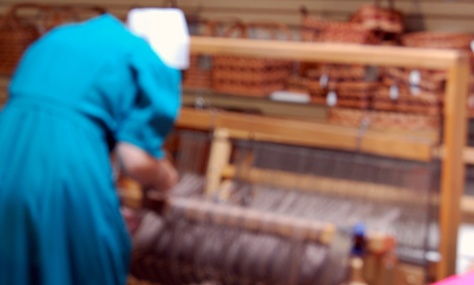 The Amish spin wool and use a loom to make clothes and rugs
