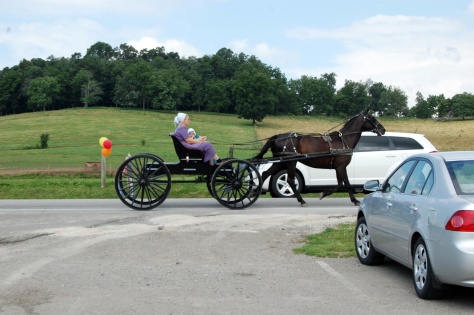Buggy ride in Amish dress