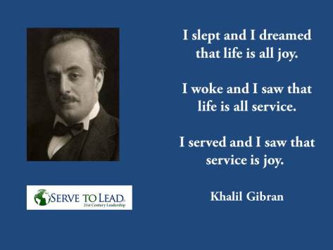 Gibran's words on service.