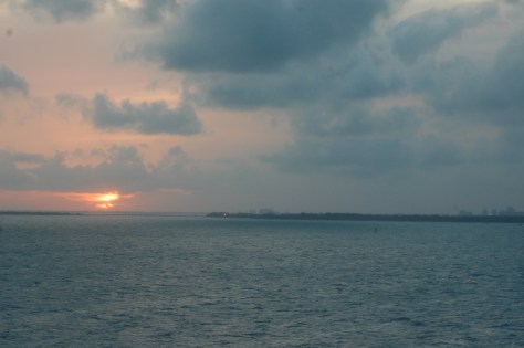 The Carribean Ocean at sunset