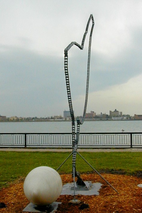 Sculpture garden in Windsor, Ontario. Photograph taken and copyrighted by Barbara Mattio 1997