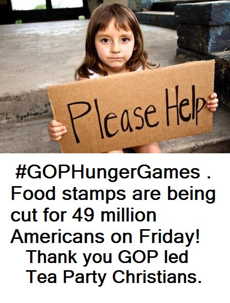 46 million Americans without food beginning tomorrow