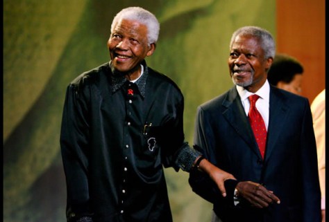 Nelson Mandela and Kofi Annan Secretary of  United Nations