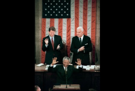 Nelson Mandela speaking to the American Congress