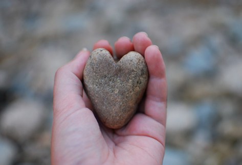 Natural heart rock
