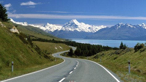 Road To Magnificent Mount Cook New Zeal HD Desktop Background
