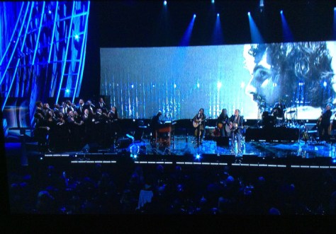 Cat Stevens performs at his induction into the Rock Hall of Fame. (From my flat screen tuned to HBO)