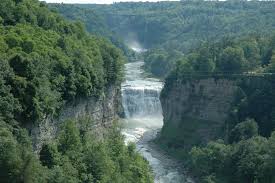 Upper Waterfall in Letchworth State Park. The Genesee River has formed a gorge. We must take care of the gifts from Mother Earth.