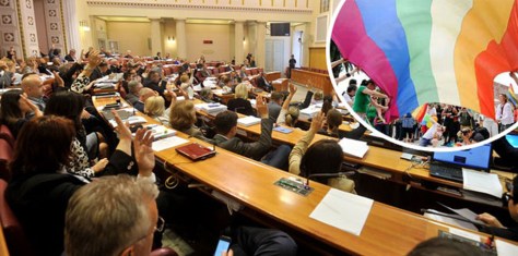 Croatian Parliament votes on same sex life partnership law Photo: Cropix