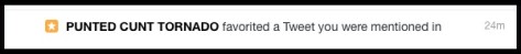 punted cunt tornado