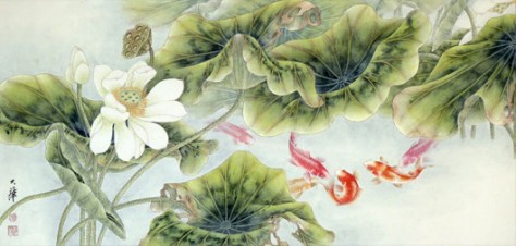 Koi-Fish-and-Lotus-by-Lou-Dahua
