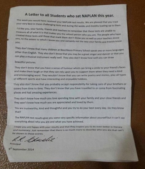 Australian Principal's Inspiring Letter to His Students 