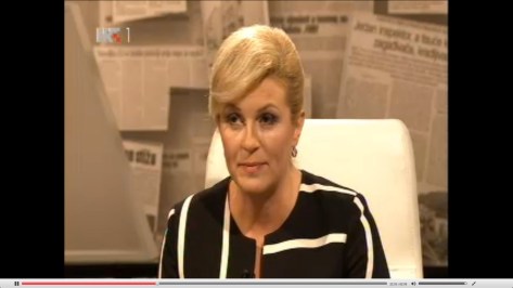 Croatian presidential candidate Kolinda Grabar-Kitarovic on "Sunday at 2" TV program 21 September 2014 Photo: Screen shot