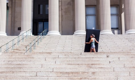  Emma Sulkowicz is one of 23 students who filed a federal complaint over Columbia’s mishandling of sexual misconduct cases. And Columbia is one of 67 schools facing such accusations. Photograph: Kristina Budelis for Guardian US Opinion