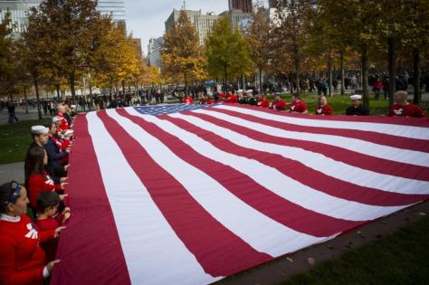 Flag unfurled by vets