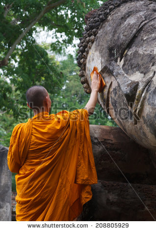 Prayer of Tibetan monk 