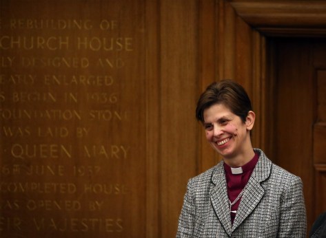 Reverend Libby Lane was consecrated as the Bishop of Stockport, and the Church of England's first female bishop, in January 2015. "I am very conscious of all those who have gone before me, women and men, who for decades have looked forward to this moment," Lane said at a December press conference. "But most of all I am thankful to God."