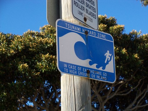 Tsunami warning sign 