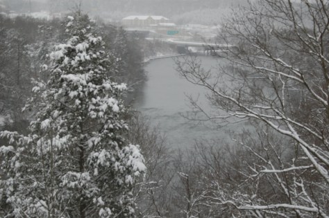 Friday 9 am from my balcony looking up river. Photograph and copyright by Barbara Mattio 2016
