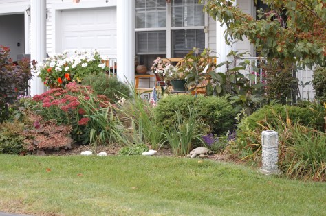 Front porch and garden Late Summer Avon OH Photograph and Copyright 2009
