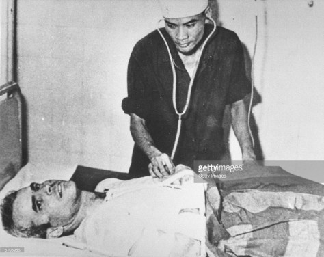 American Senator John McCain in hospital after is years of being a POW during the Vietnam War