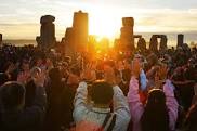 dancing at Stonehenge at 4th full moon since spring equinox on summer solstice
