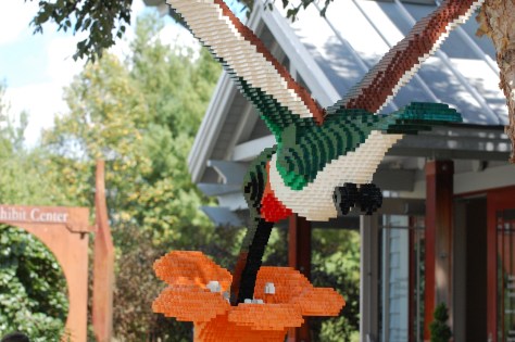 Lego Hummingbird Drinking from Flower Photograph and Copyright Barbara Mattio