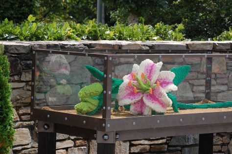 Giant White Lily Lego Sculpture (approx. 6 feet in length)