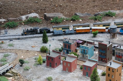 Two O gauge trains. Photography and copyright by Barbara Mattio, 2016