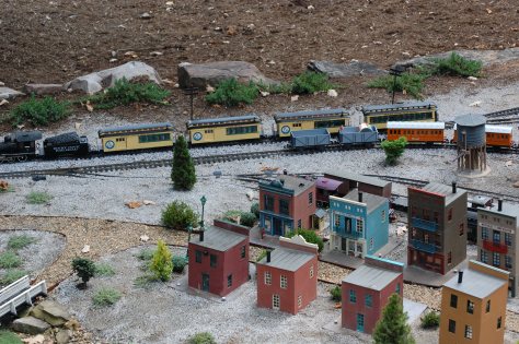 Train in the gardens. It is an O gauge. Photograph and copyright by Barbara Mattio,2016