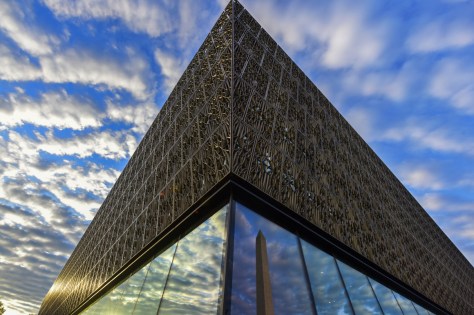 The Smithsonian Institute's National Museum of African American History and Culture, NMAAHC, sits near the Washington Monument on Tuesday, August 9. The Museum would open to the public on September 24 in a ceremony attended by President Obama and many other dignitaries. Getty